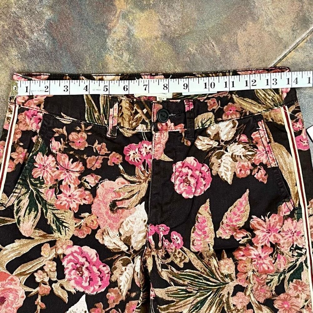 NWT Chino By Anthropologie Floral Relaxed Fit Pants 25 - Picture 2 of 11